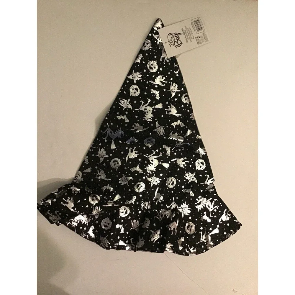 Halloween Costume Witch Hat Kids Size Black Silver